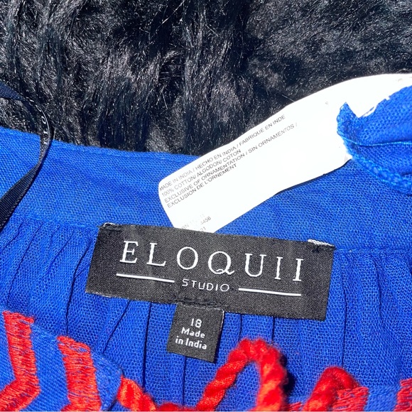 Eloquii embroidered top with tassels, size 18 - Picture 4 of 10